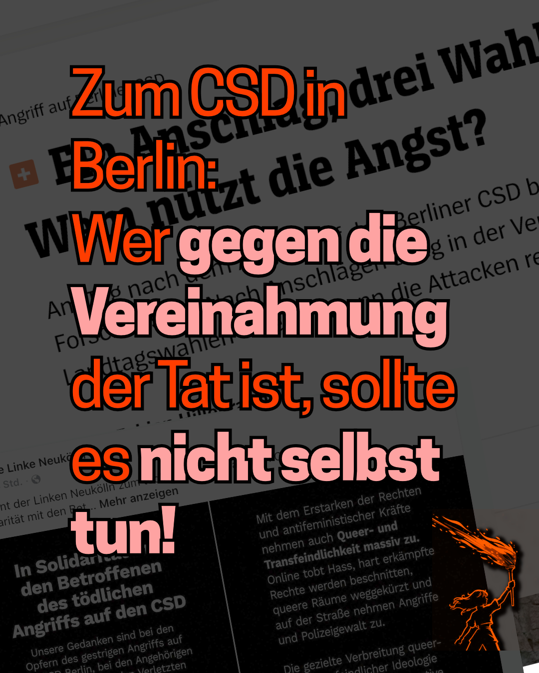 Wer gegen die Vereinahmung von Taten ist, sollte es nicht selbst tun!